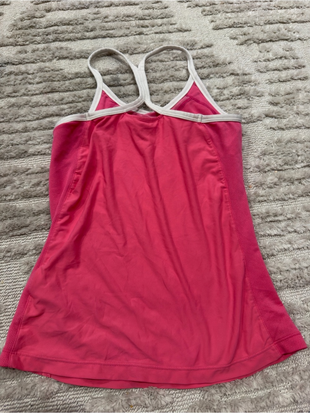 Nike Hot Pink Racerback Performance Tank with White Trim - Picture 3 of 3